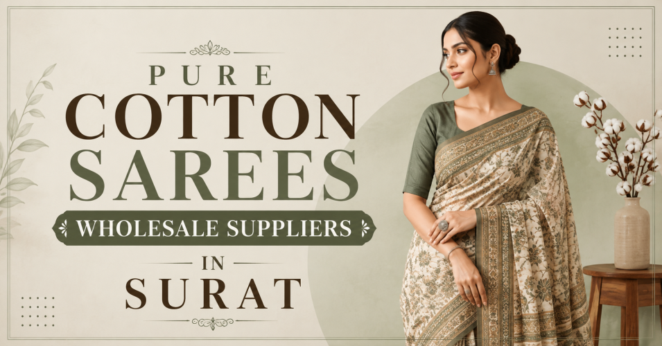Pure Cotton Sarees Wholesale Suppliers in Surat