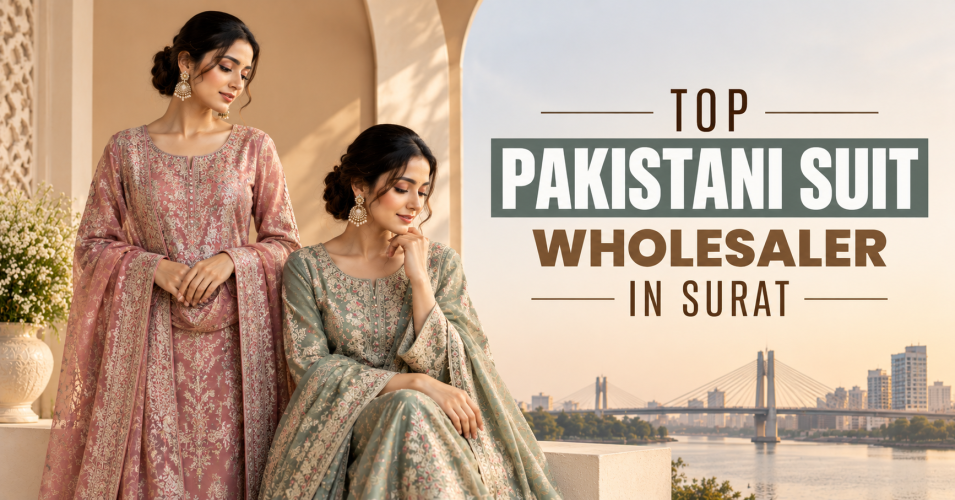 Top Pakistani Suit Wholesaler in Surat | Ajmera Fashion