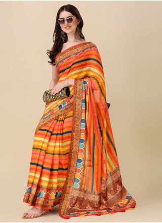 Digital Printed Linen Saree Manufacturers in Surat