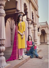 Fancy 3-Piece Kurti Set with Elegant Detailing 