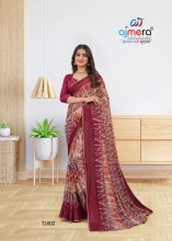  Glamorous Geogate Chiffon Saree with Fancy Pattern (31610)