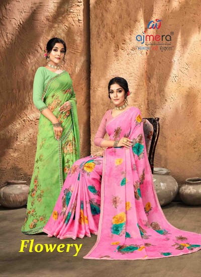 Fancy Chiffon Saree – Glamorous Elegance with Chic Details Manufacturers, Suppliers, Exporters in Surat