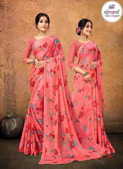 Fancy Chiffon Saree – Luxurious Elegance with Chic Detailing Manufacturers, Suppliers, Exporters in Surat