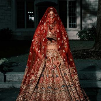 Festive Wear Stylish Red 9mm+3mm Sequence Zari Embroidered Shaadi Special Lehenga in Sweden