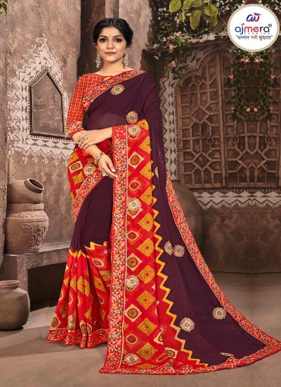 New Collection Printed Bandhani Saree – Ajmera Fashion Limited  (1) Manufacturers, Suppliers in Surat