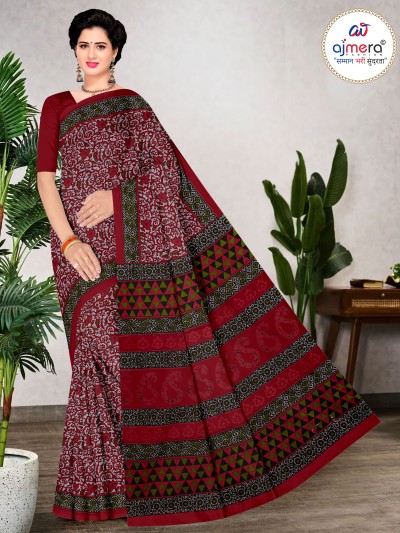 Stylish Printed Cotton Saree – Trendy Prints for Modern Elegance Manufacturers, Suppliers in Surat